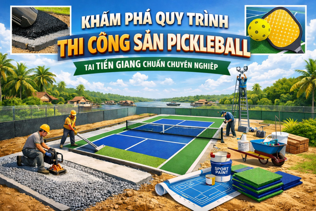 thi công sân pickleball Tiền Giang