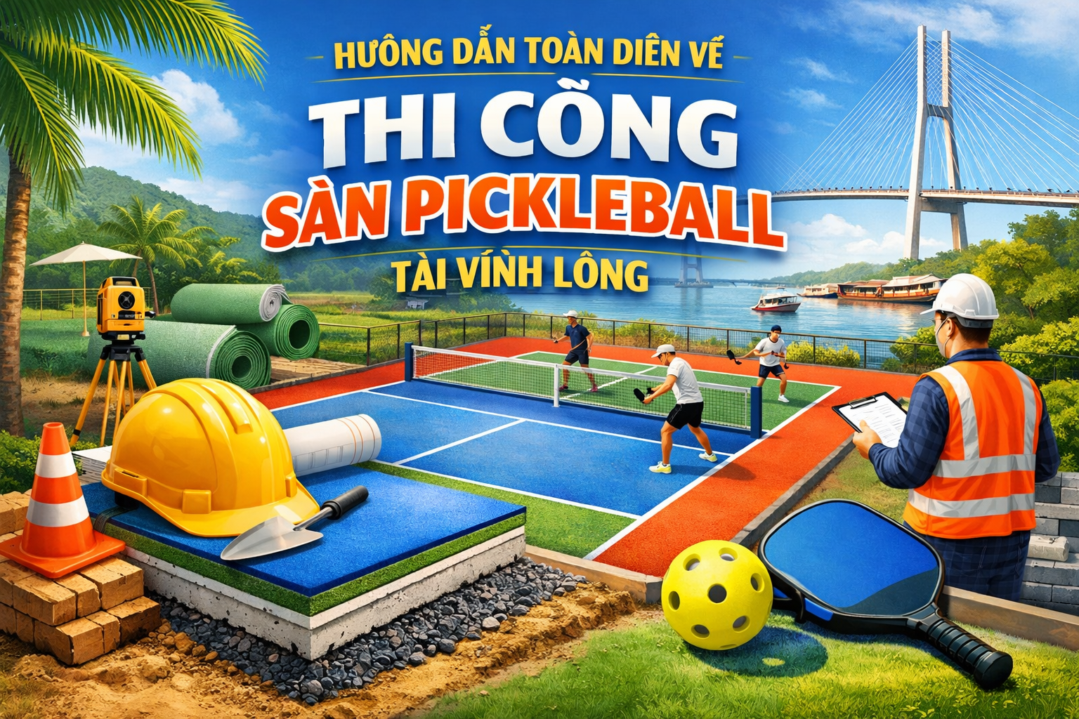  Thi Công Sân Pickleball Vĩnh Long