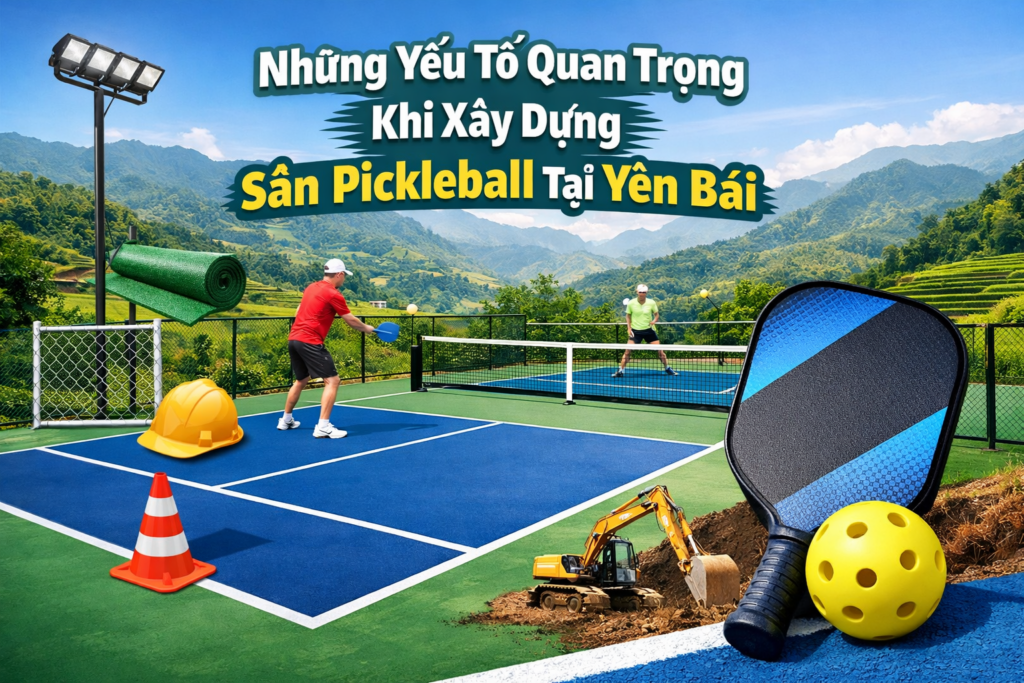 thi công sân pickleball Yên Bái