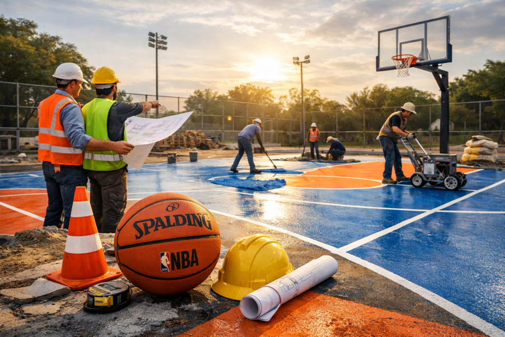 Những yếu tố quan trọng cần biết khi tiến hành thi công sân bóng rổ