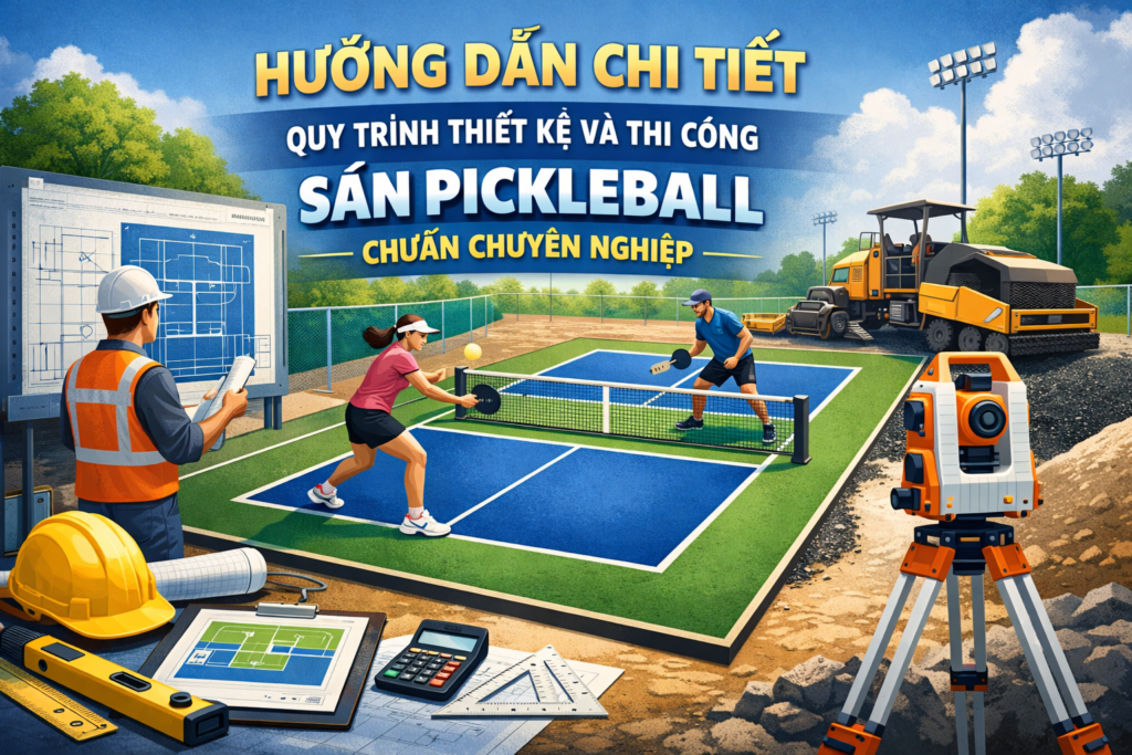 Thiết kế và thi công sân pickleball