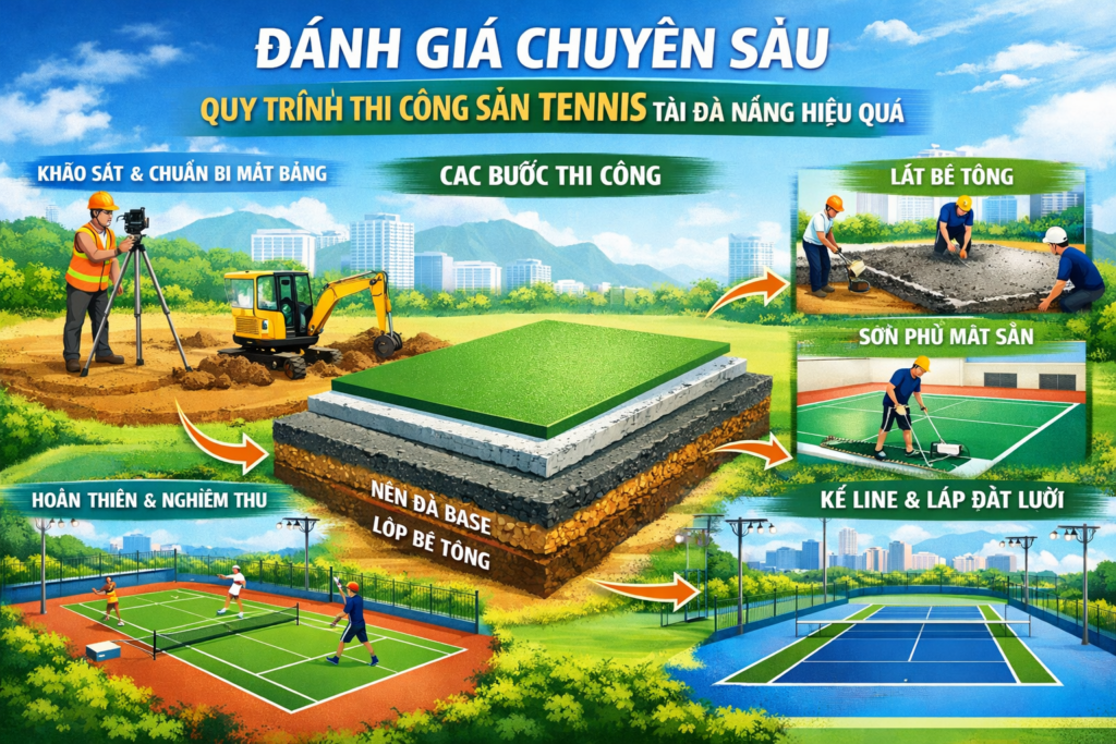 Thi công sân tennis tại Đà Nẵng