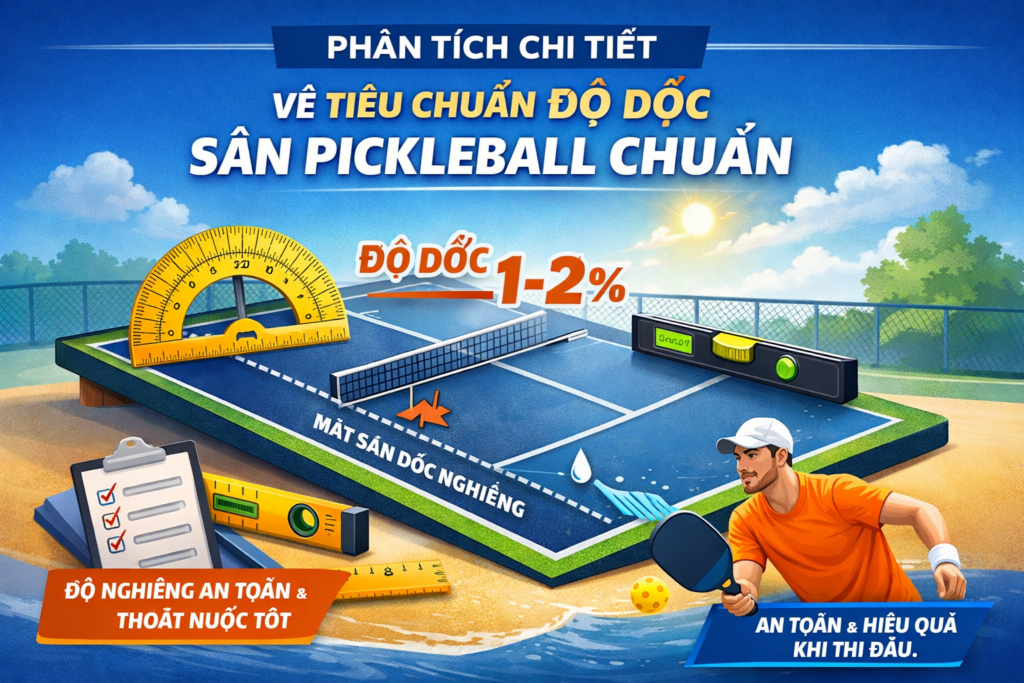 Tiêu Chuẩn Độ Dốc Sân Pickleball