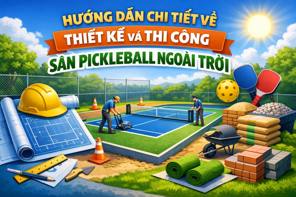 Thi Công Sân Pickleball Ngoài Trời