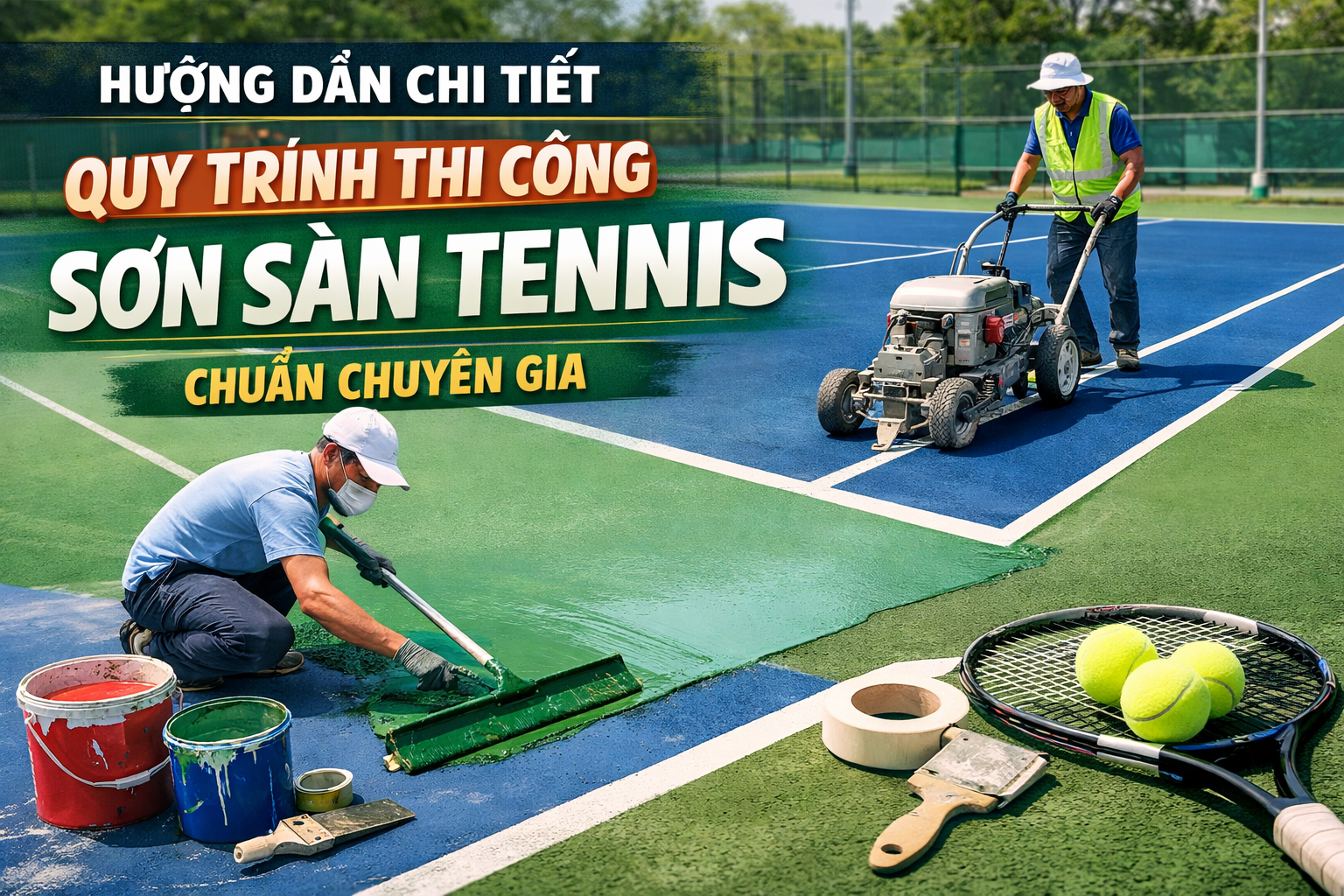 Thi Công Sơn Sân Tennis