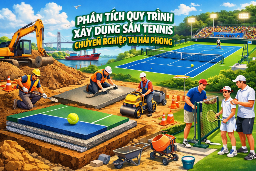thi công sân tennis tại Hải Phòng