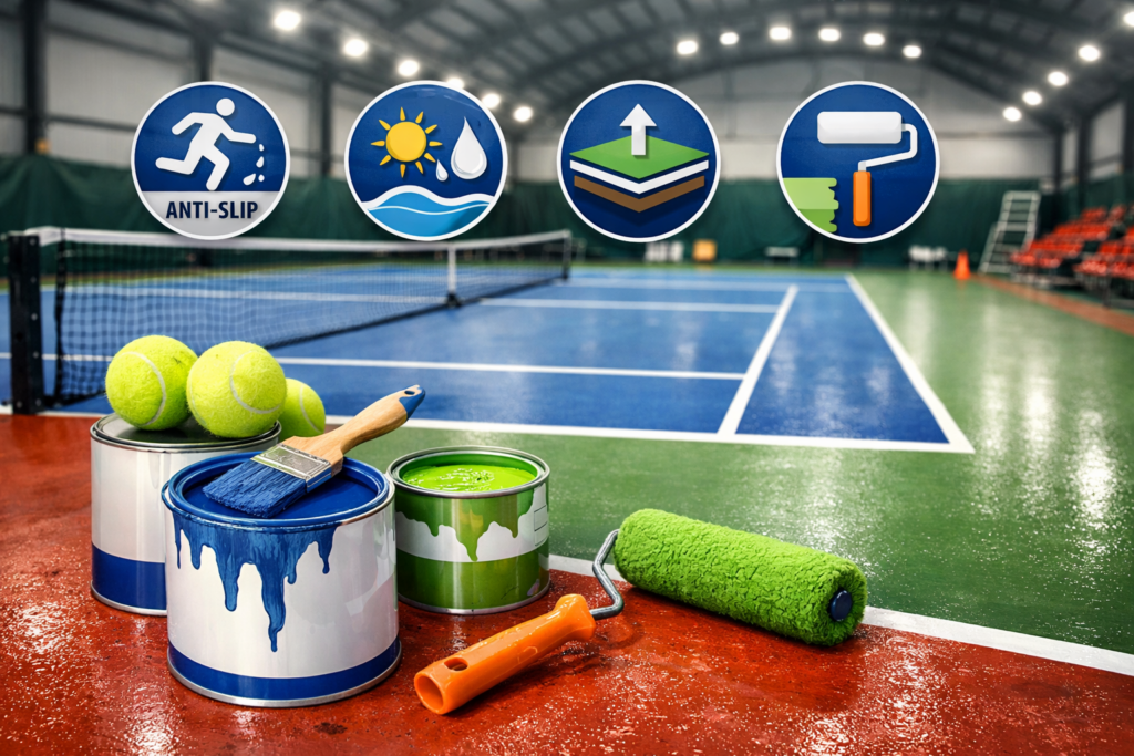 Sơn sân tennis trong nhà