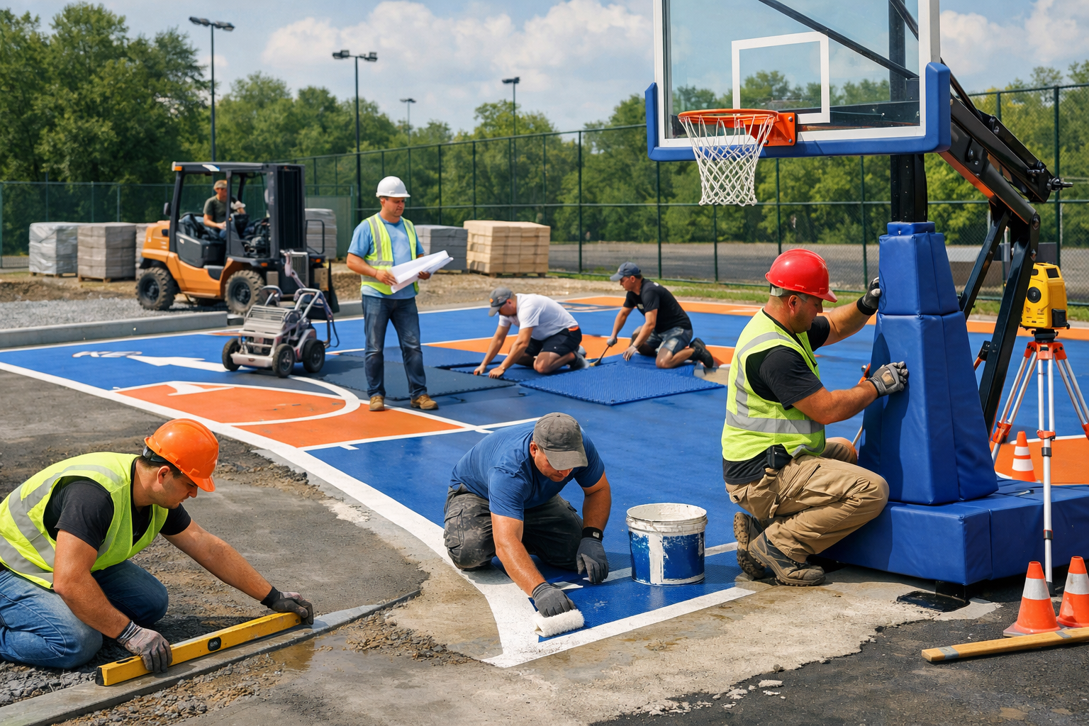 Những yếu tố quan trọng trong kỹ thuật thi công sân bóng rổ chuyên nghiệp