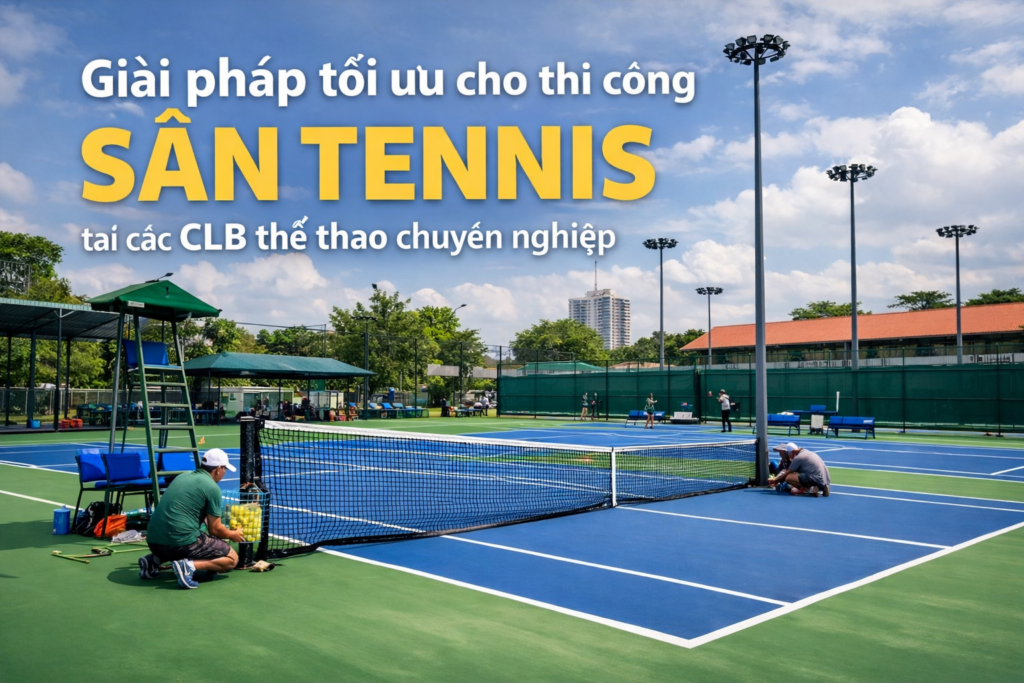 thi công sân tennis CLB thể thao