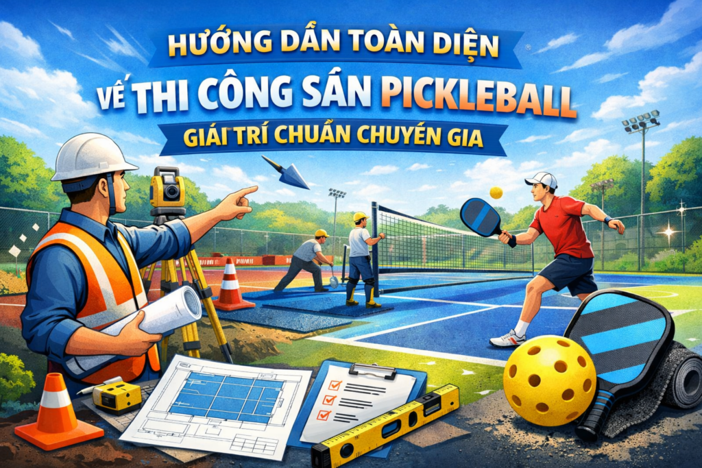 thi công sân pickleball giải trí