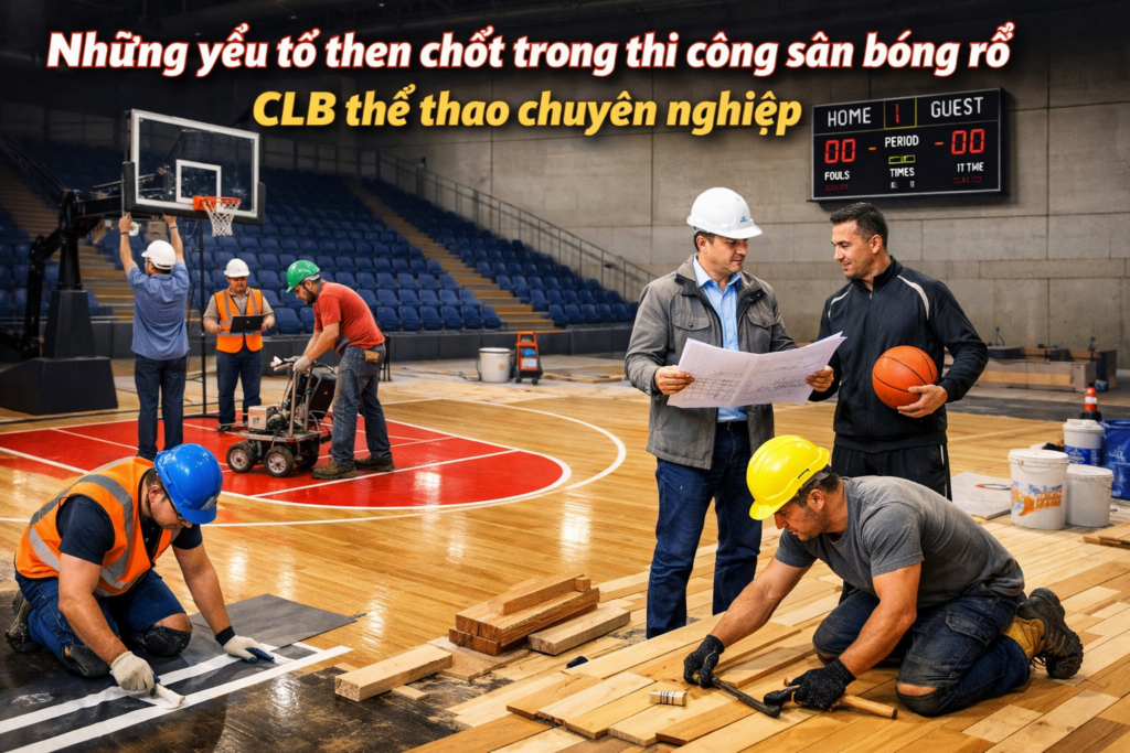 thi công sân bóng rổ CLB thể thao chuyên nghiệp