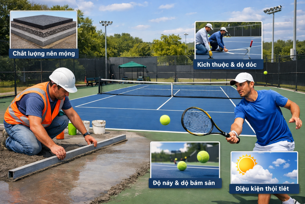 thi công sân tennis mặt cứng