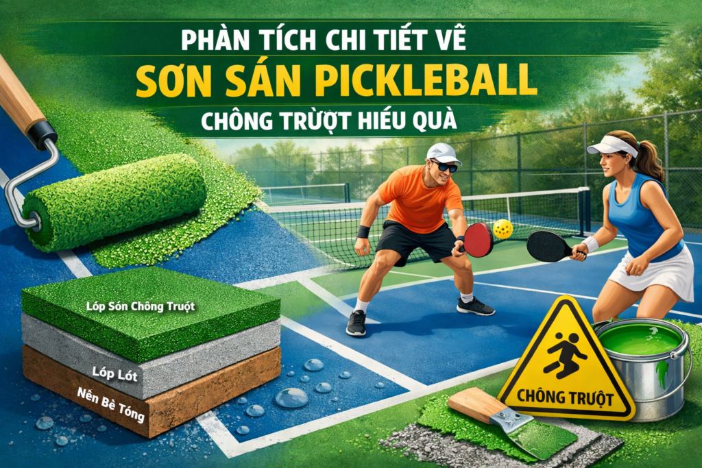 sơn sân pickleball chống trượt
