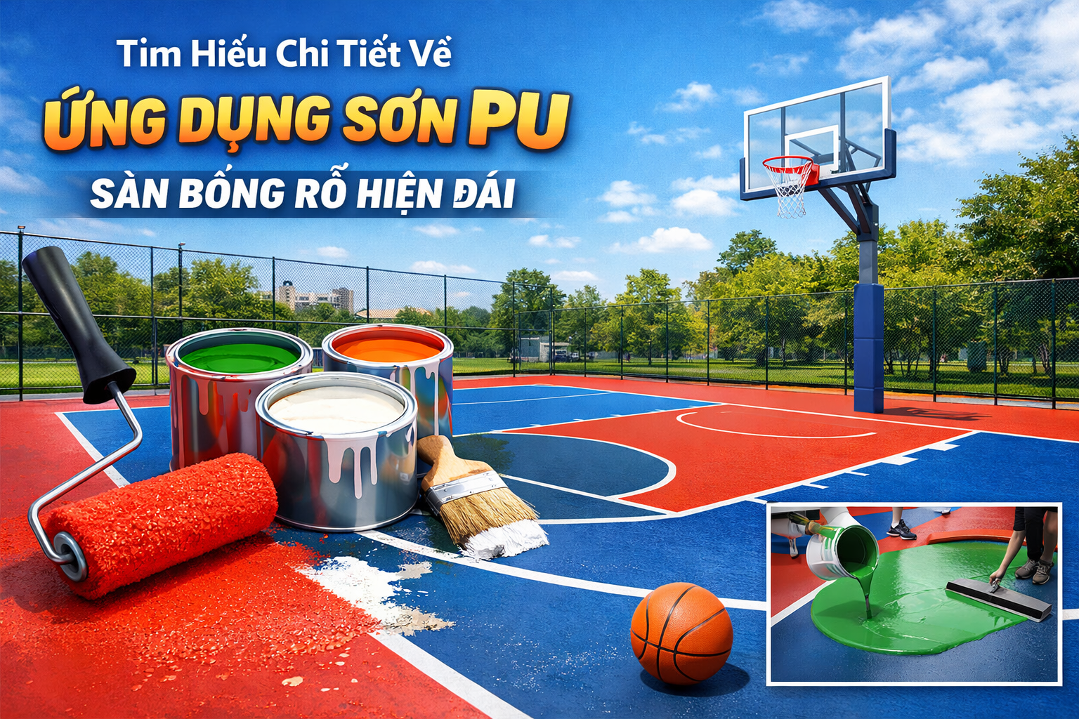 Sơn PU Sân Bóng Rổ