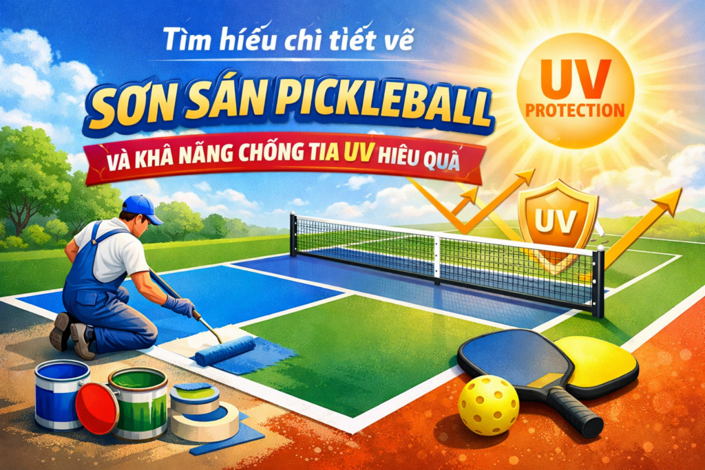 sơn sân pickleball chống tia UV