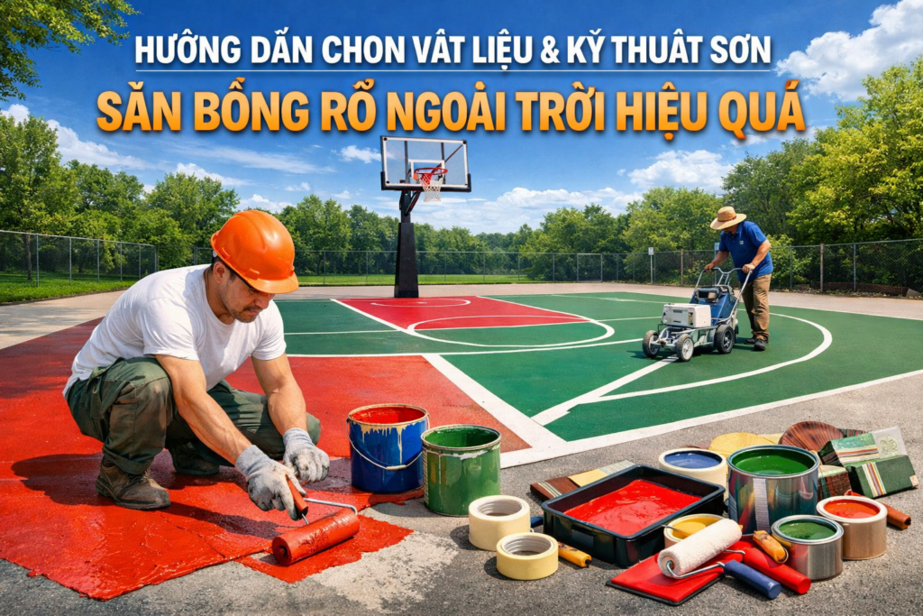 Sơn Sân Bóng Rổ Ngoài Trời