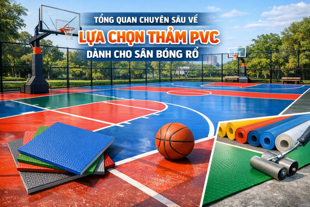 thảm PVC sân bóng rổ