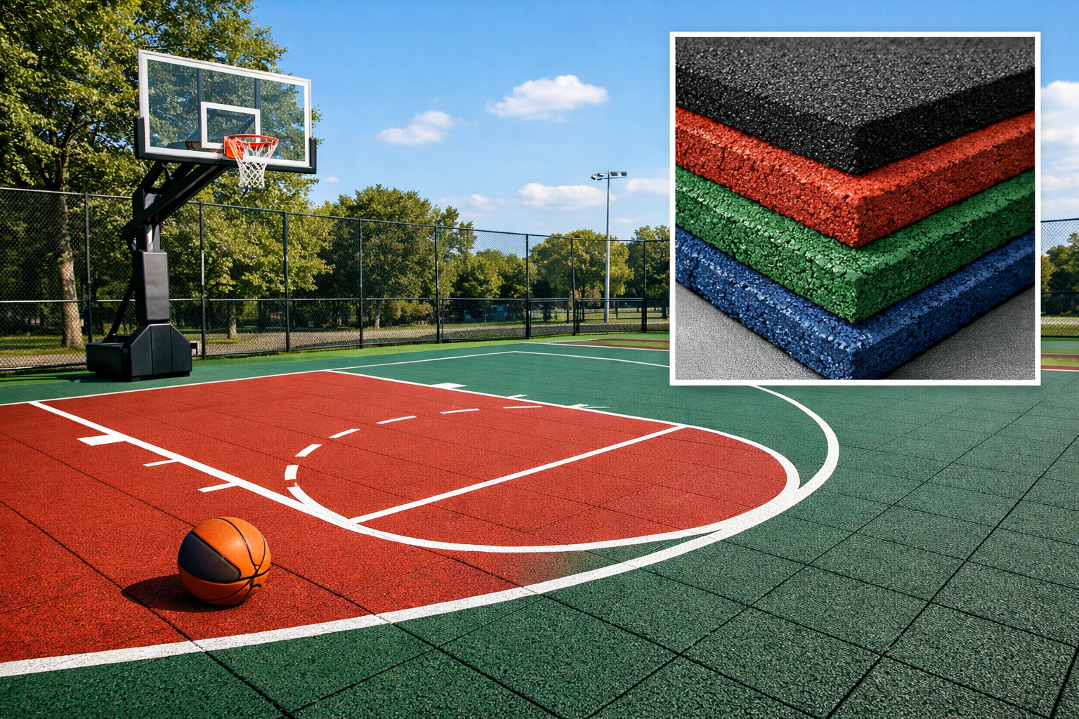  thảm cao su sân bóng rổ