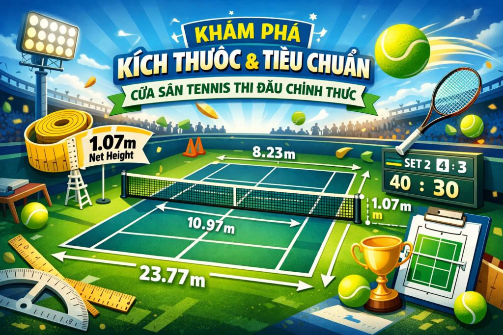 sân tennis tiêu chuẩn thi đấu là gì