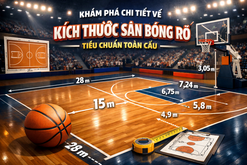 Kích Thước Sân Bóng Rổ Tiêu Chuẩn Toàn Cầu