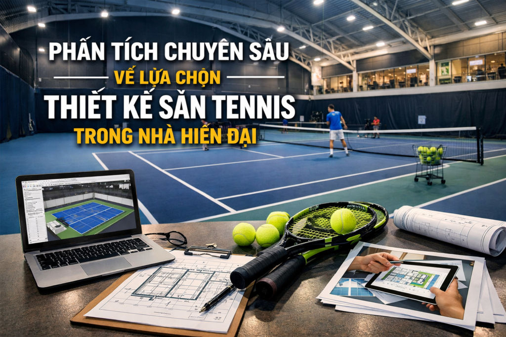 Thiết kế sân tennis trong nhà
