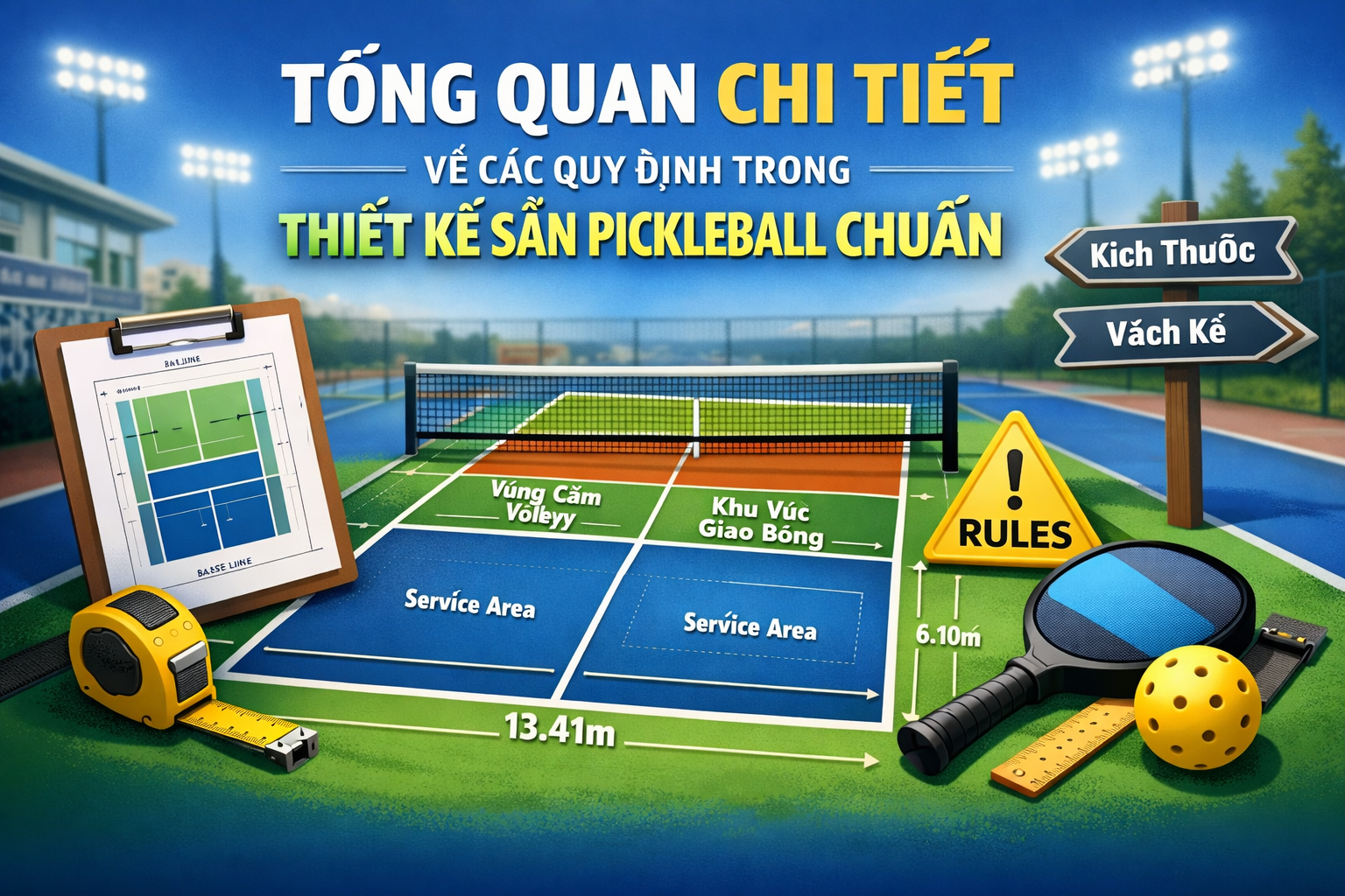 quy chuẩn thiết kế sân pickleball