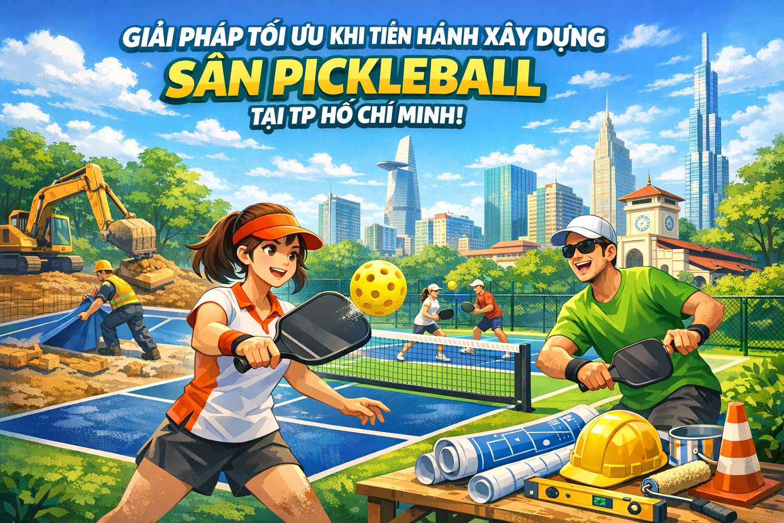 thi công sân pickleball TP Hồ Chí Minh