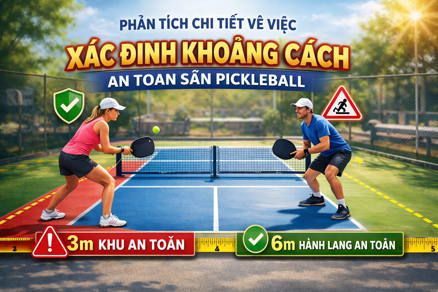  Khoảng Cách An Toàn Sân Pickleball