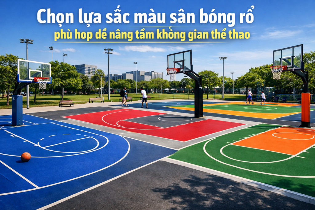 màu sân bóng rổ đẹp