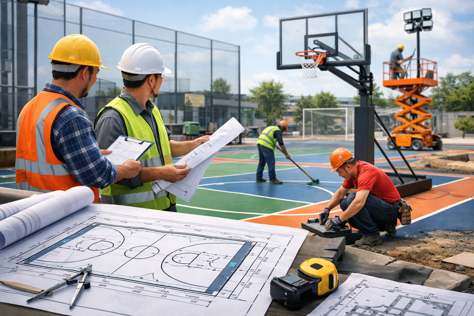 Thiết Kế Sân Bóng Rổ Đa Năng