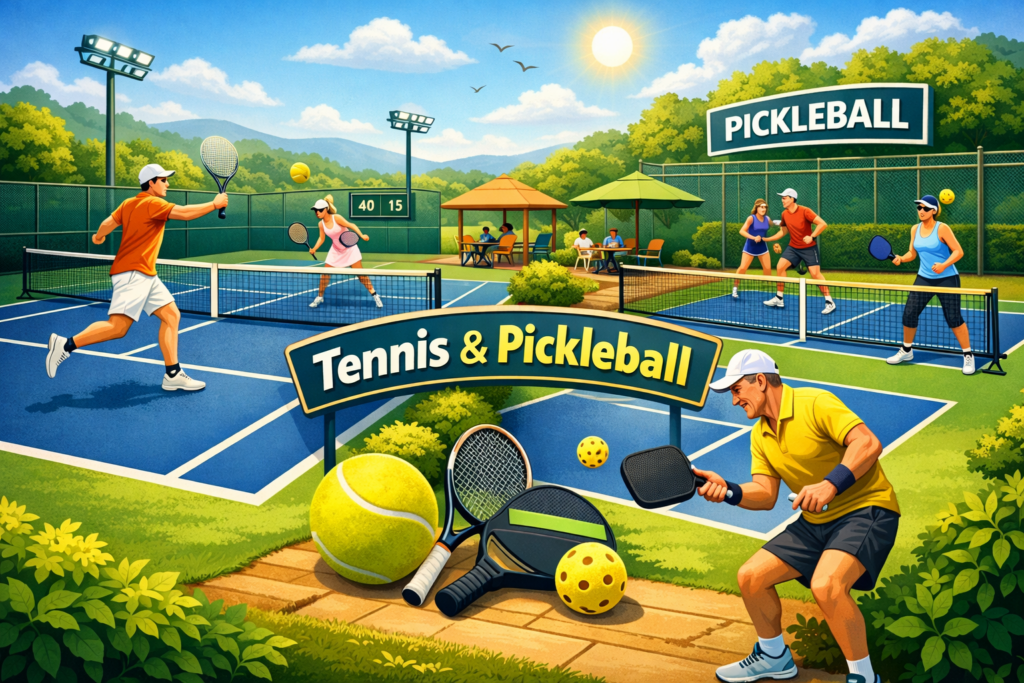 Giải pháp thiết kế sân tennis kết hợp pickleball