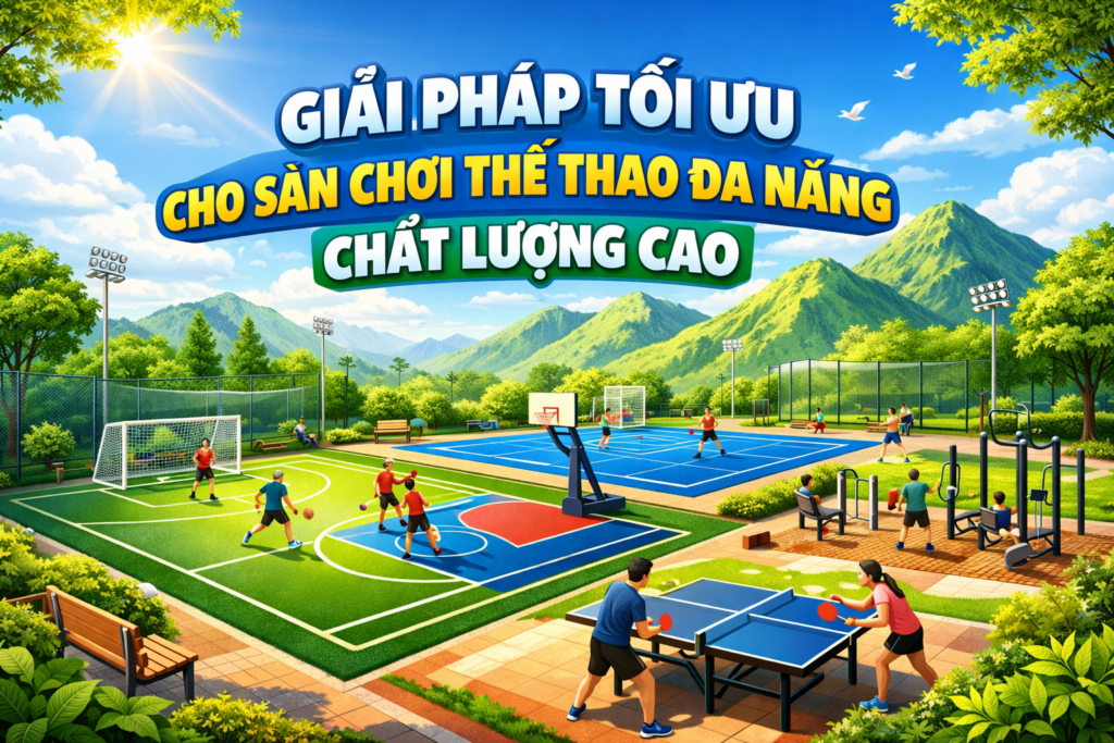 thiết kế sân tennis đa năng
