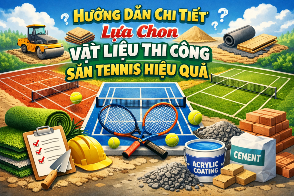 Chọn Vật Liệu Thi Công Sân Tennis