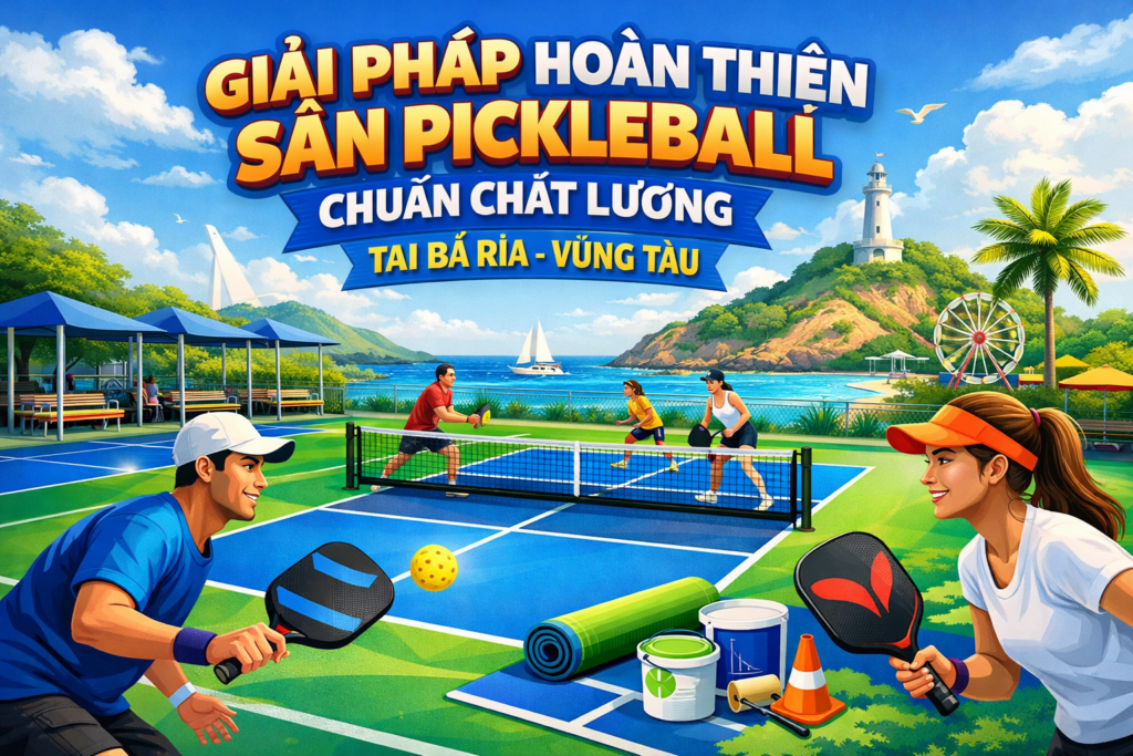 thi công sân pickleball Bà Rịa Vũng Tàu