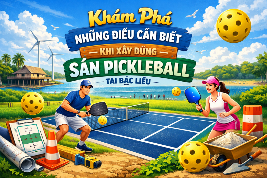 thi công sân pickleball Bạc Liêu