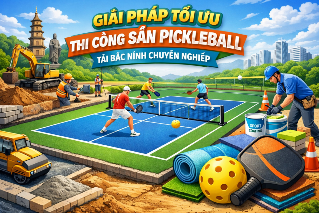 thi công sân pickleball Bắc Ninh