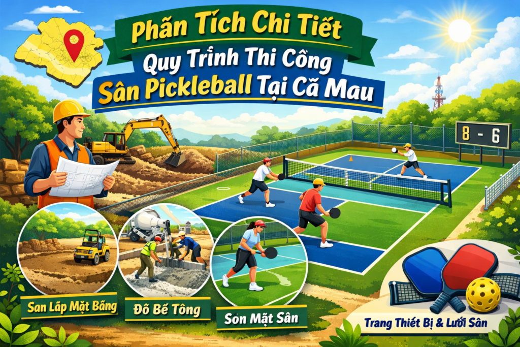 Thi Công Sân Pickleball Cà Mau