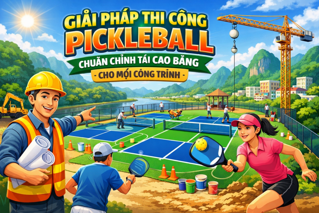 thi công sân pickleball Cao Bằng
