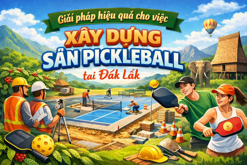 thi công sân pickleball Đắk Lắk