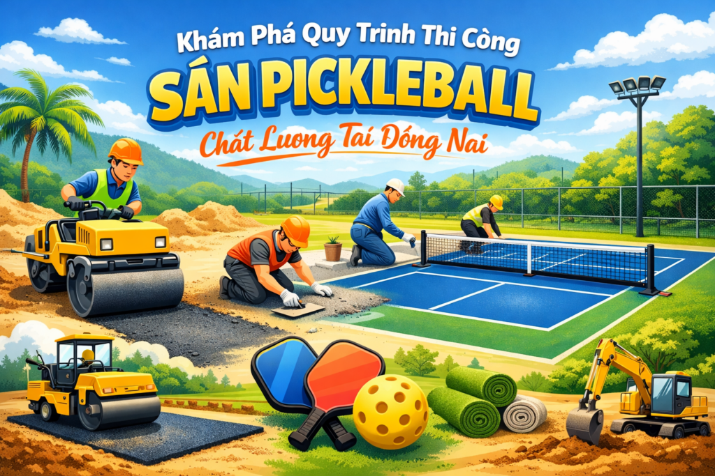 Thi công sân pickleball Đồng Nai