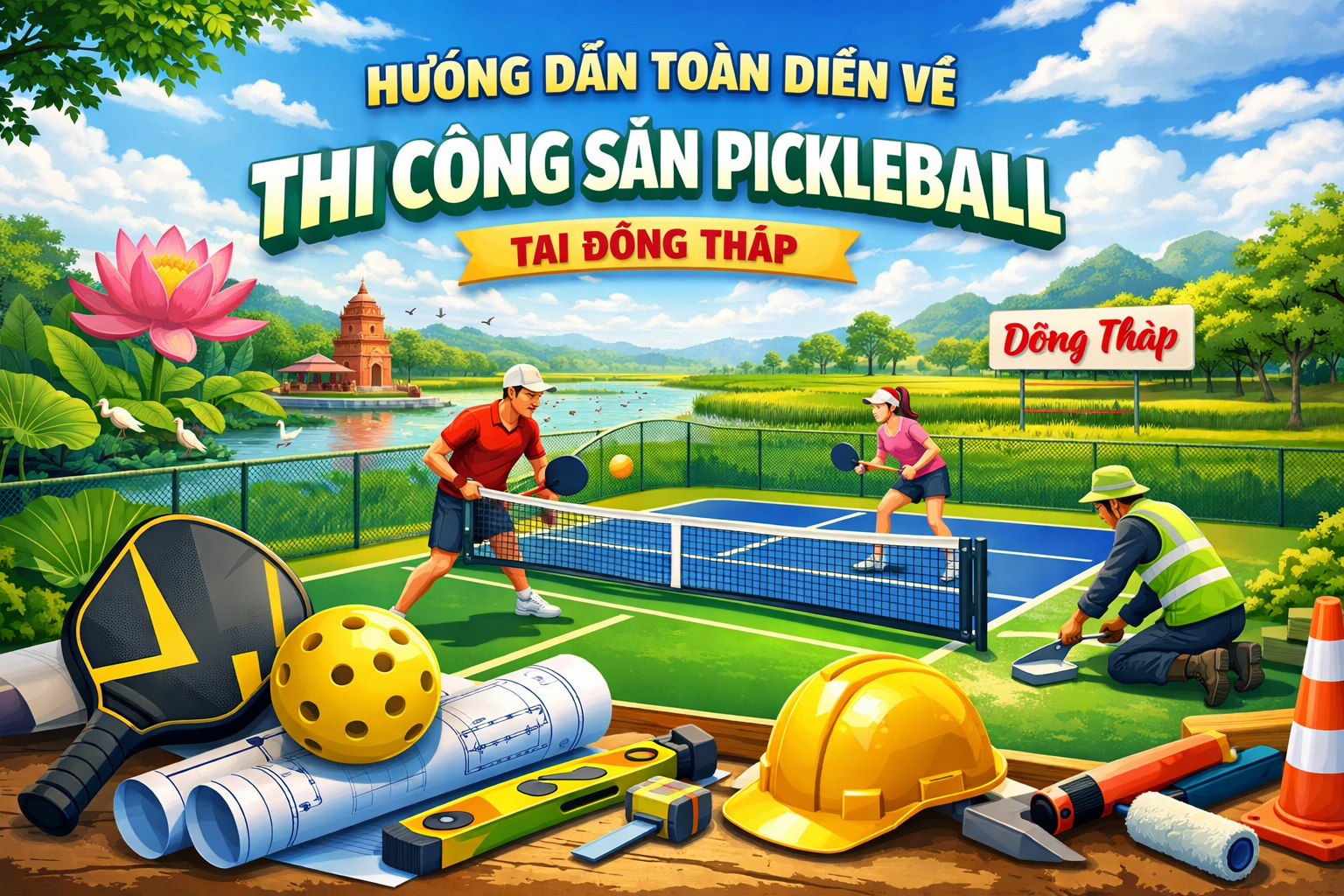 Thi Công Sân Pickleball Đồng Tháp