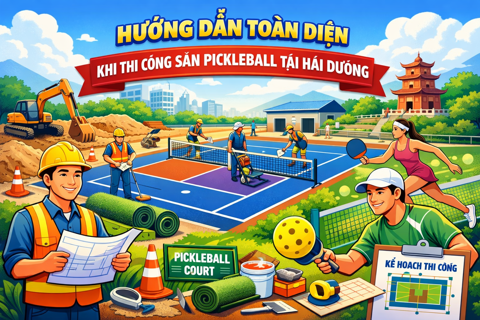 Thi Công Sân Pickleball Hải Dương