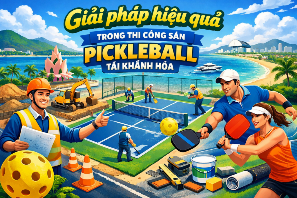 thi công sân pickleball Khánh Hòa