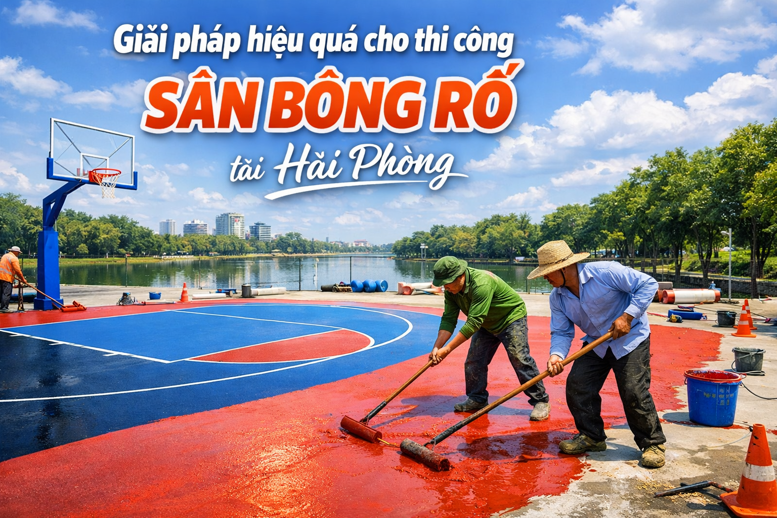 thi công sân bóng rổ tại Hải Phòng