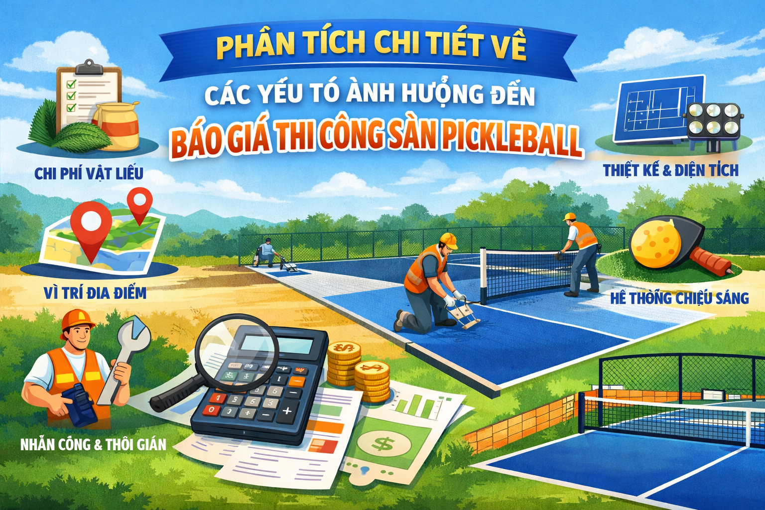 báo giá thi công sân pickleball