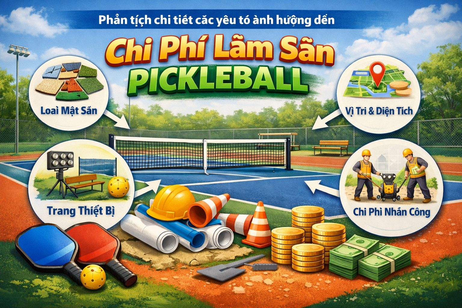 Chi phí làm sân pickleball 