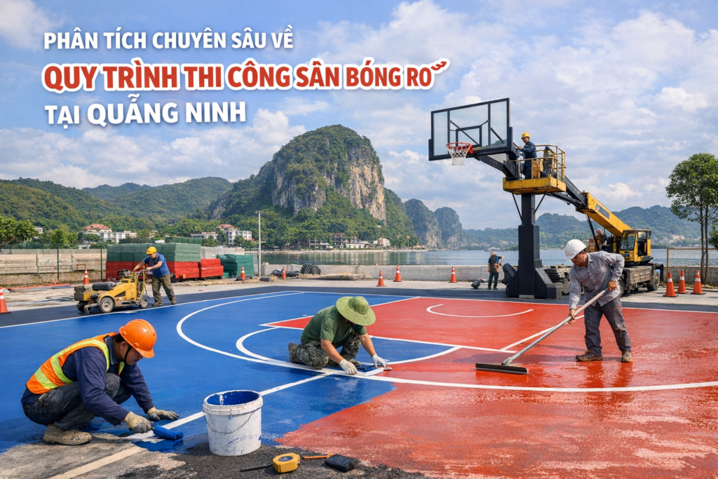 thi công sân bóng rổ tại Quảng Ninh