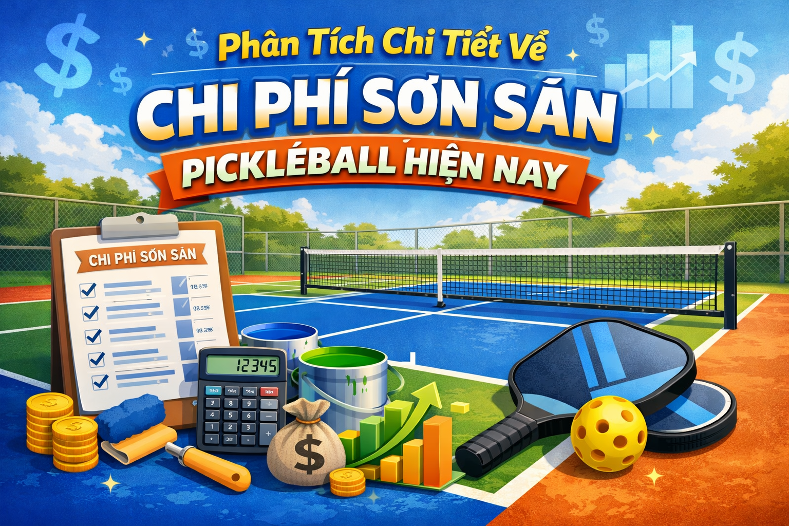 Chi phí sơn sân pickleball 