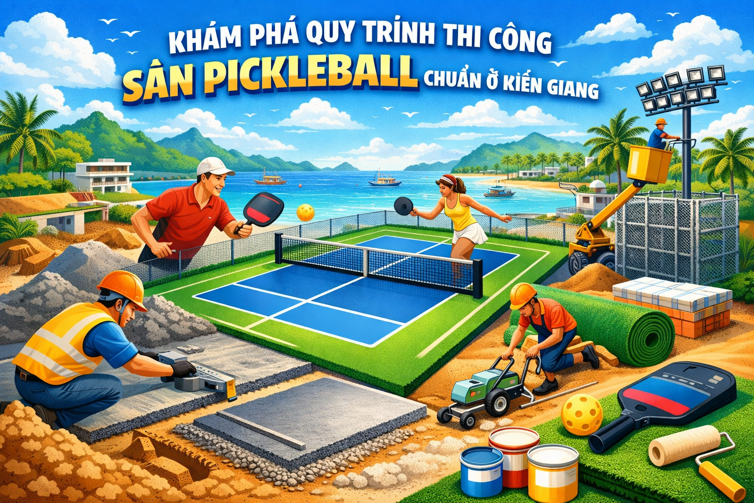 Thi Công Sân Pickleball Kiên Giang