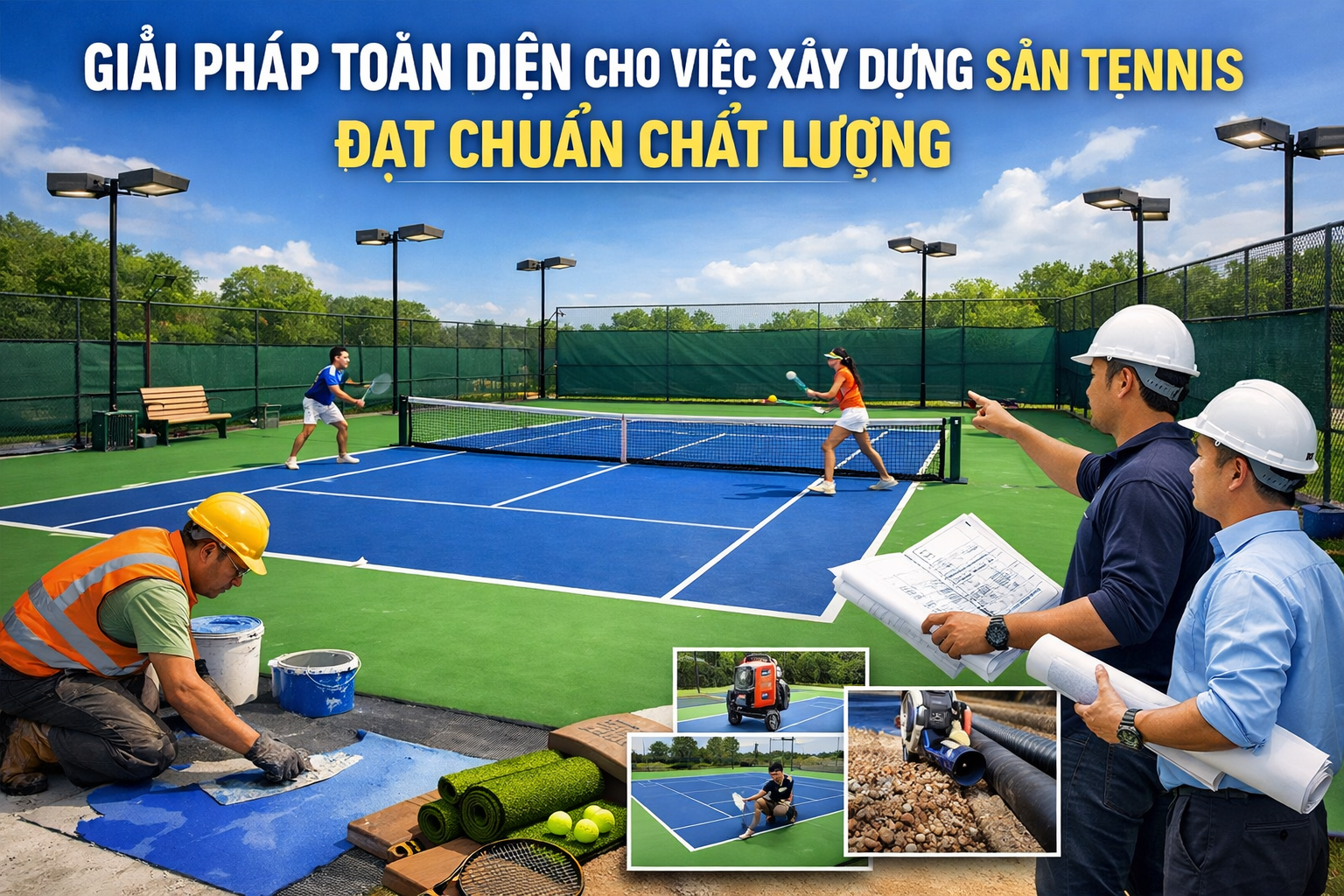 thi công sân tennis trọn gói